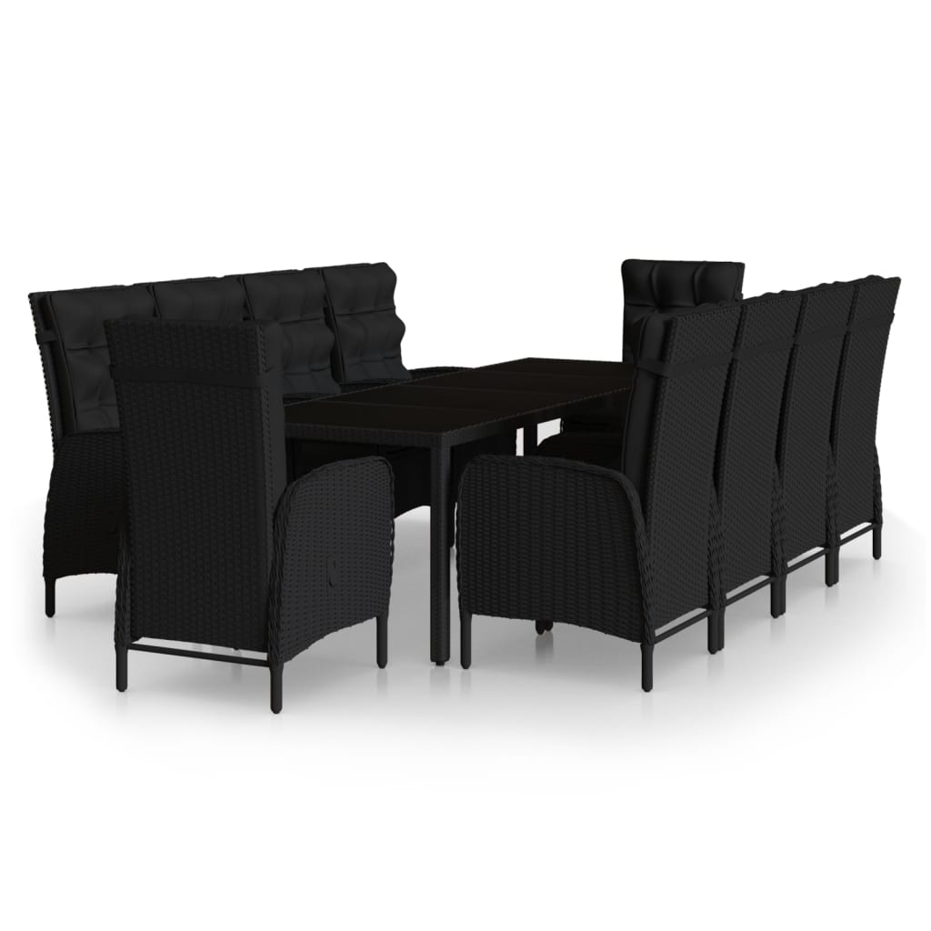 Set Mobilier De Grădină, 11 Piese, , Poliratan