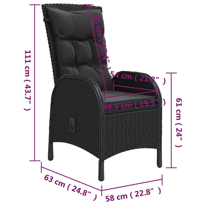 Set Mobilier De Grădină, 11 Piese, , Poliratan
