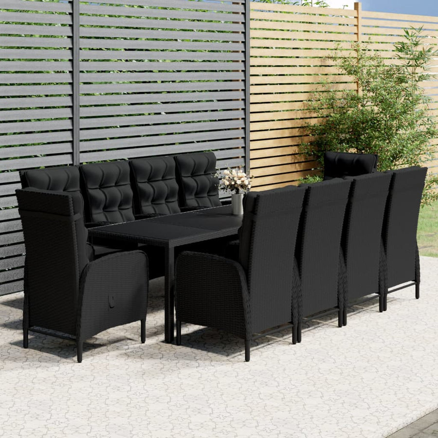 Set Mobilier De Grădină, 11 Piese, , Poliratan