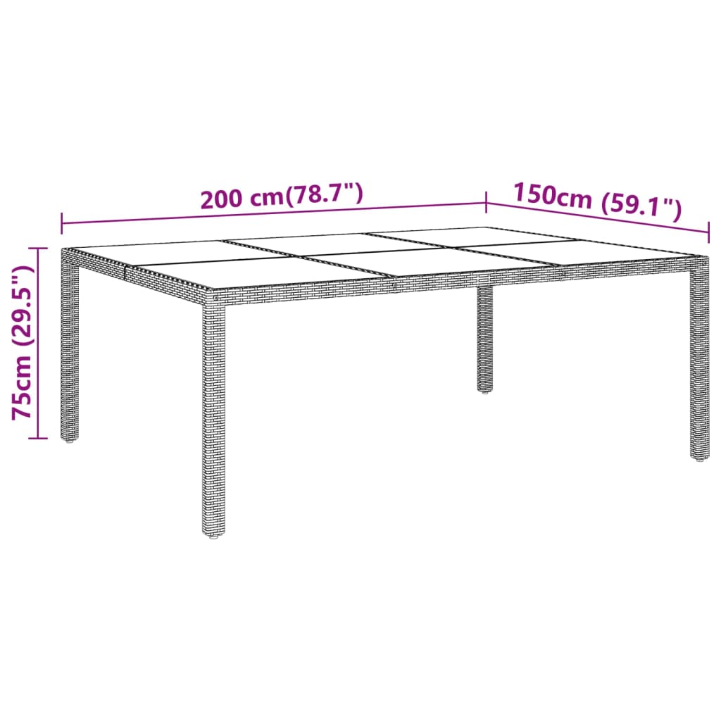 Set Mobilier De Grădină, 11 Piese, , Poliratan