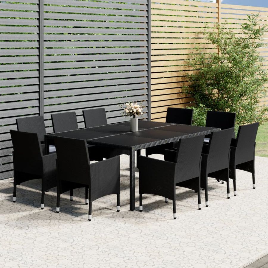 Set Mobilier De Grădină, 11 Piese, , Poliratan