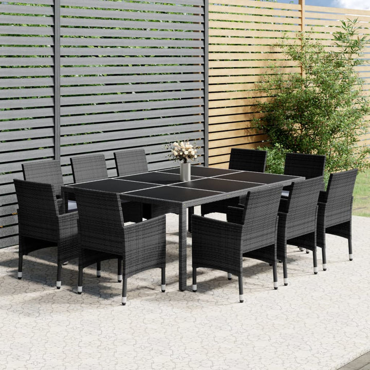 Set Mobilier De Grădină, 11 Piese, , Poliratan