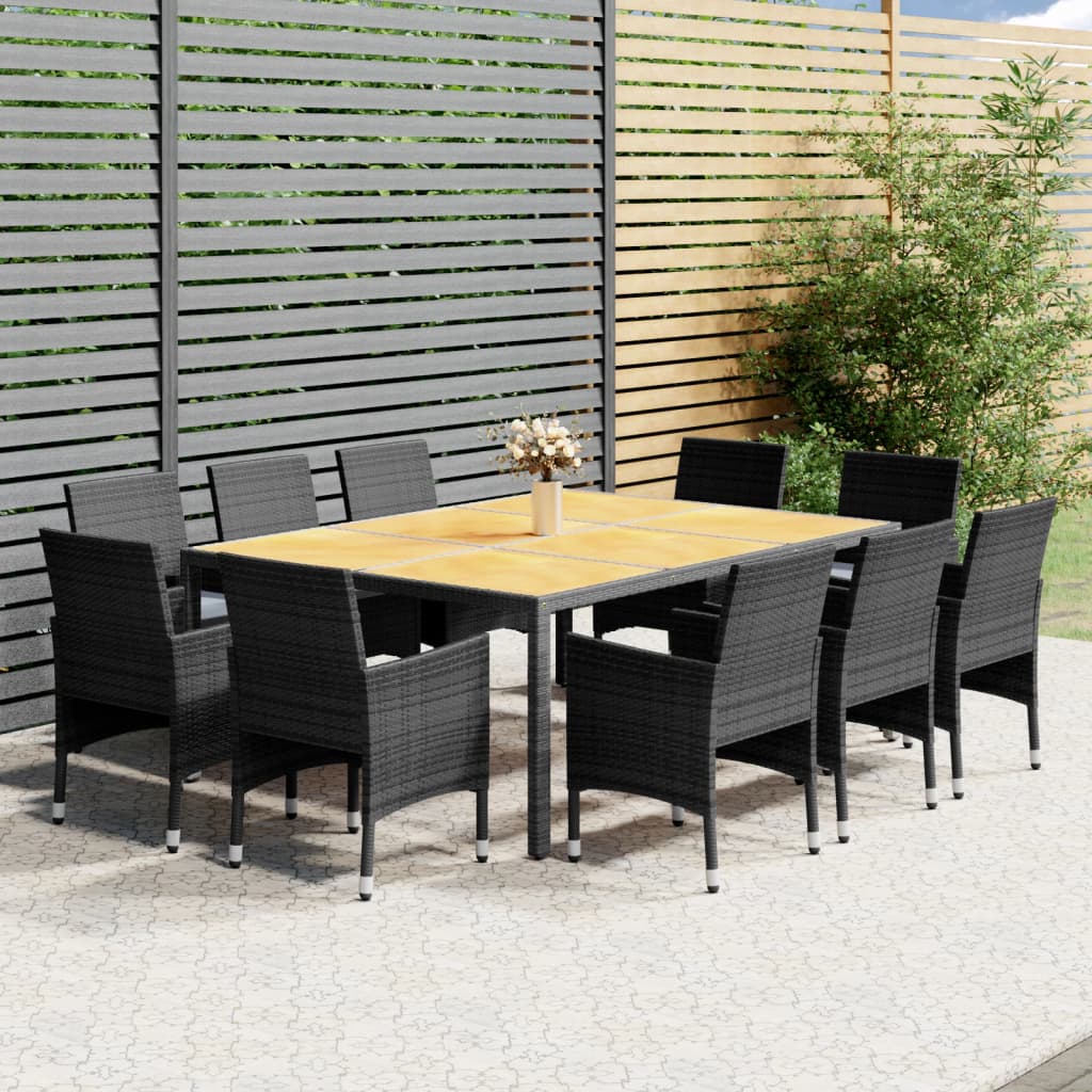 Set Mobilier De Grădină, 11 Piese, , Poliratan