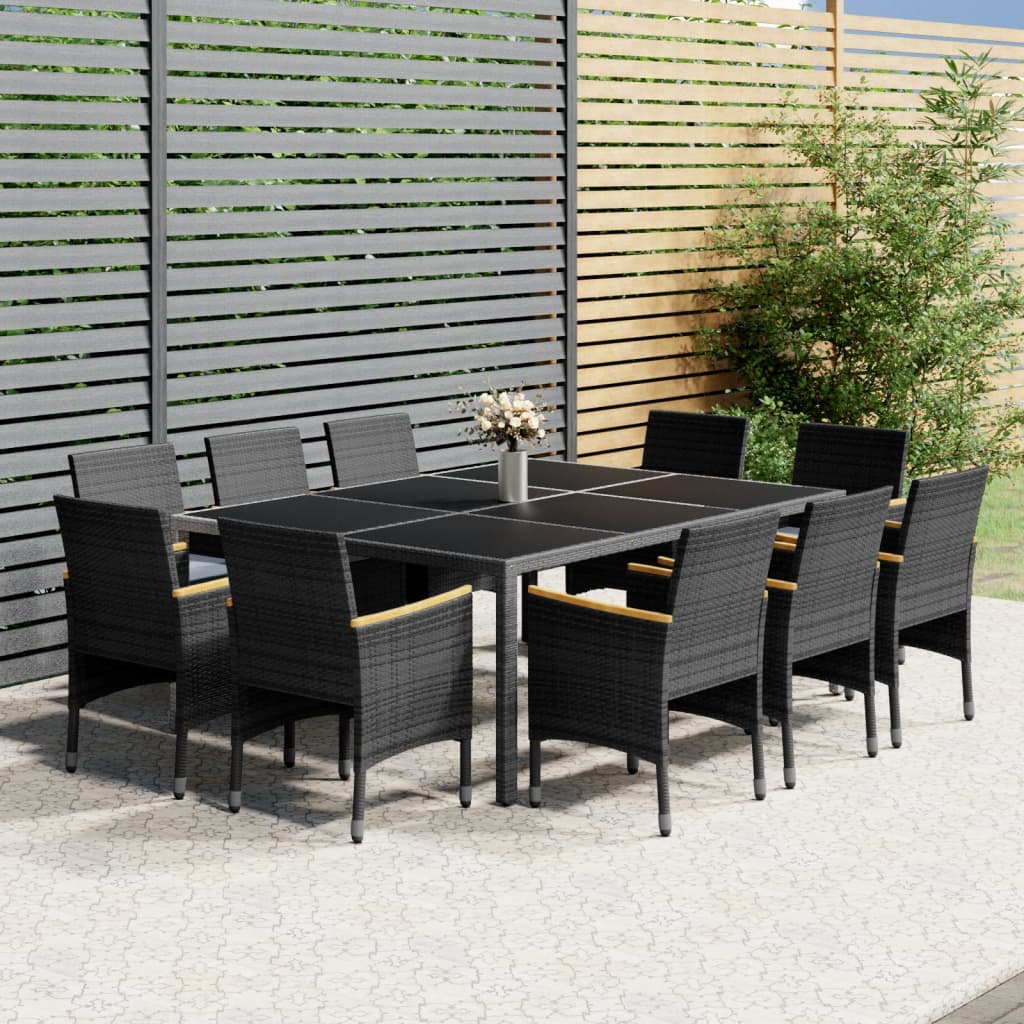 Set Mobilier De Grădină, 11 Piese, , Poliratan