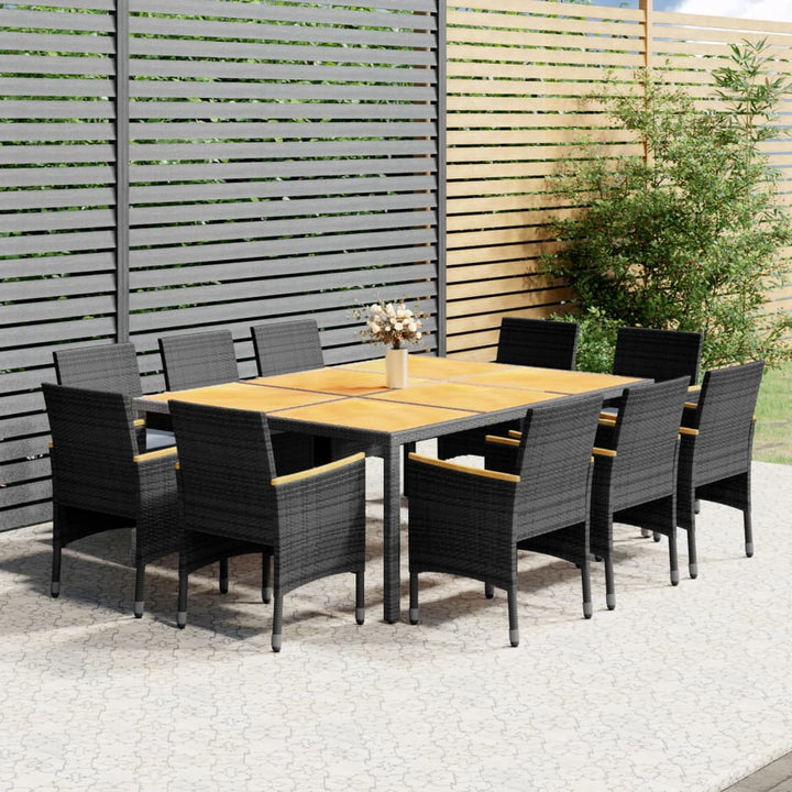 Set Mobilier De Grădină, 11 Piese, , Poliratan