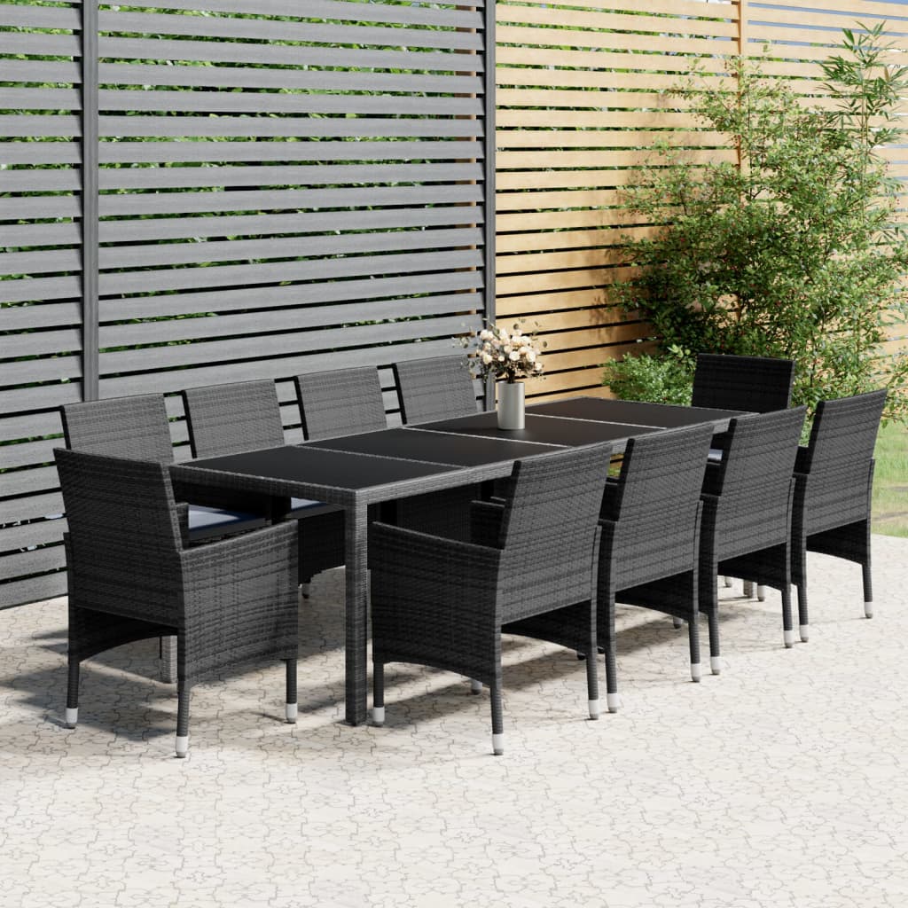 Set Mobilier De Grădină, 11 Piese, , Poliratan