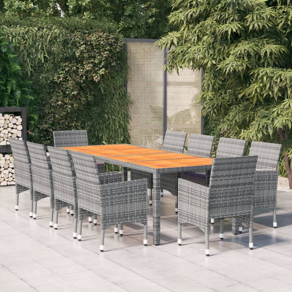 Set Mobilier De Grădină, 11 Piese, , Poliratan