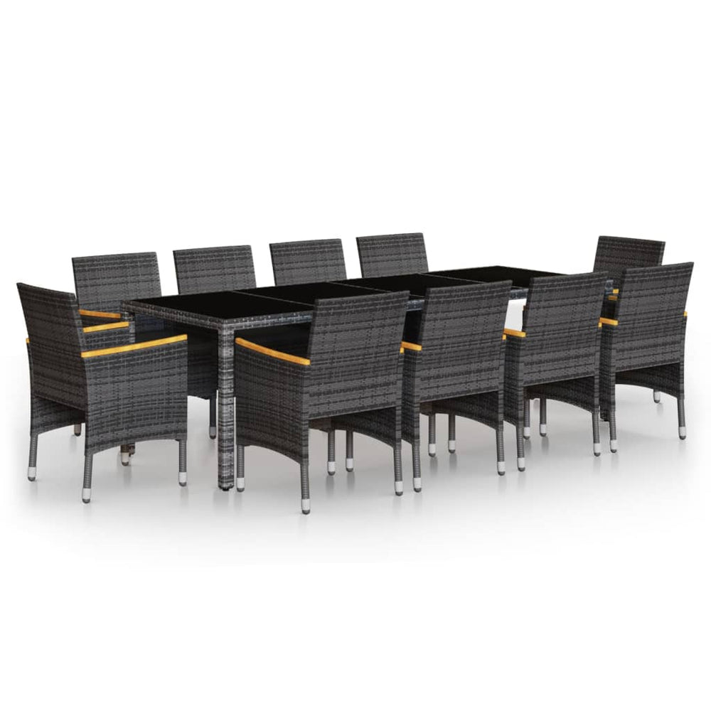 Set Mobilier De Grădină, 11 Piese, , Poliratan