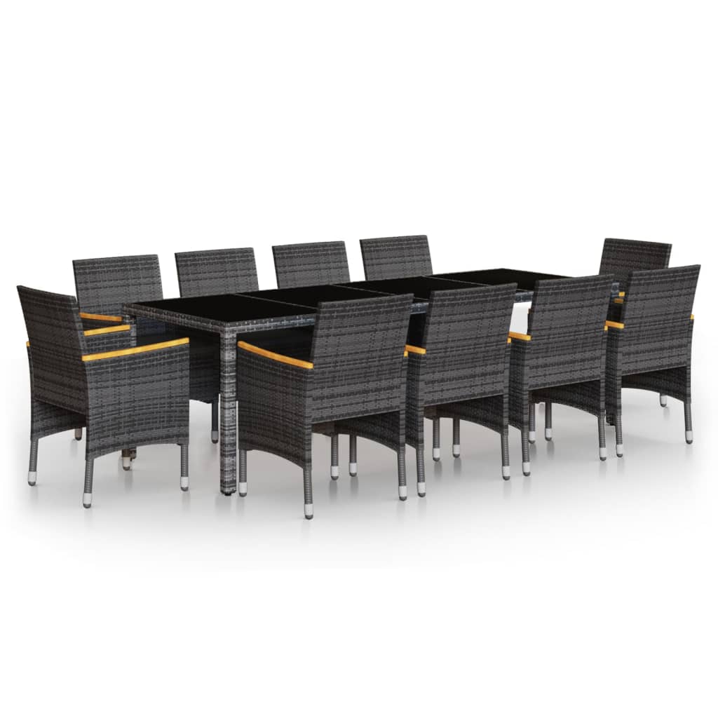 Set Mobilier De Grădină, 11 Piese, , Poliratan