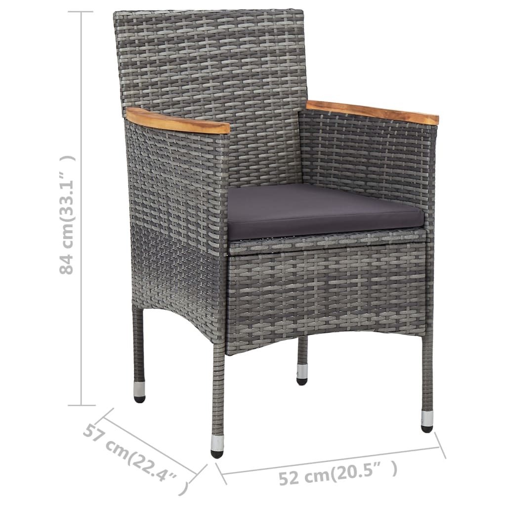 Set Mobilier De Grădină, 11 Piese, , Poliratan