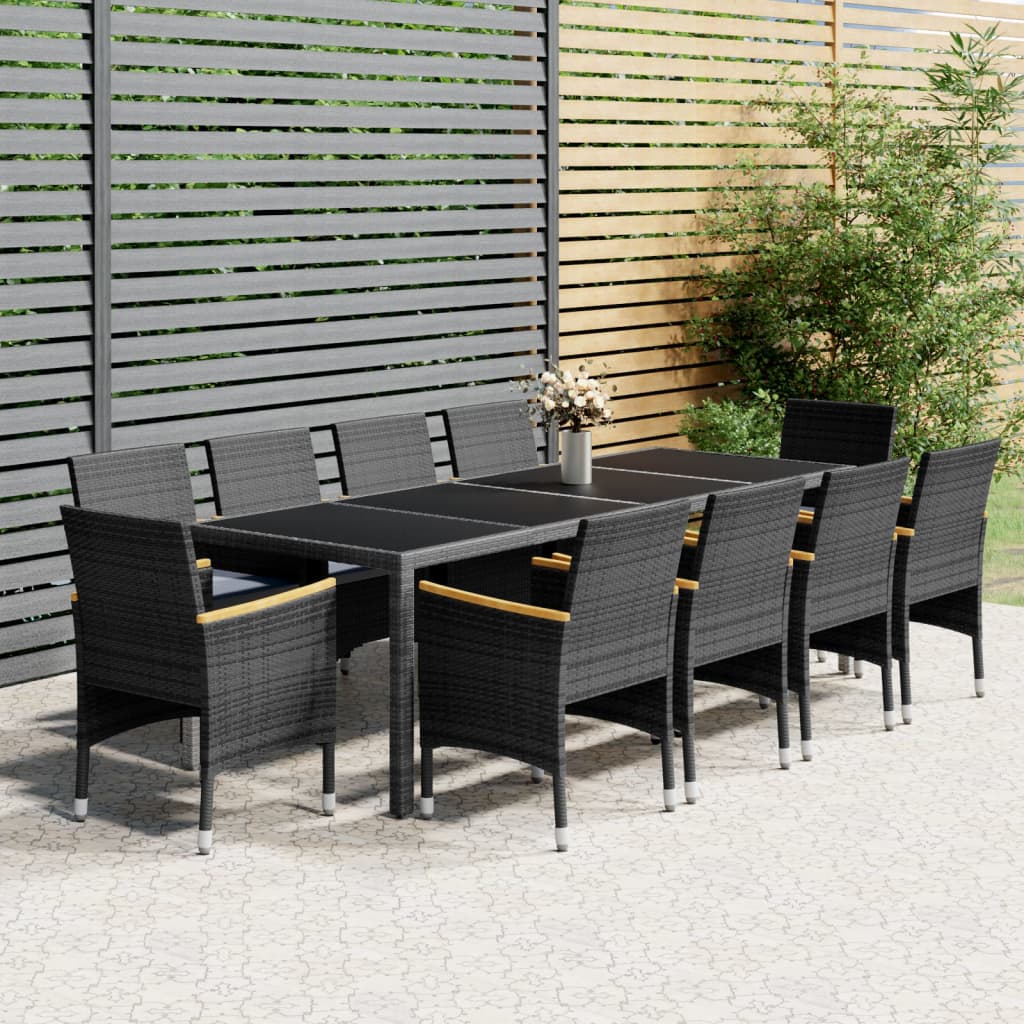 Set Mobilier De Grădină, 11 Piese, , Poliratan