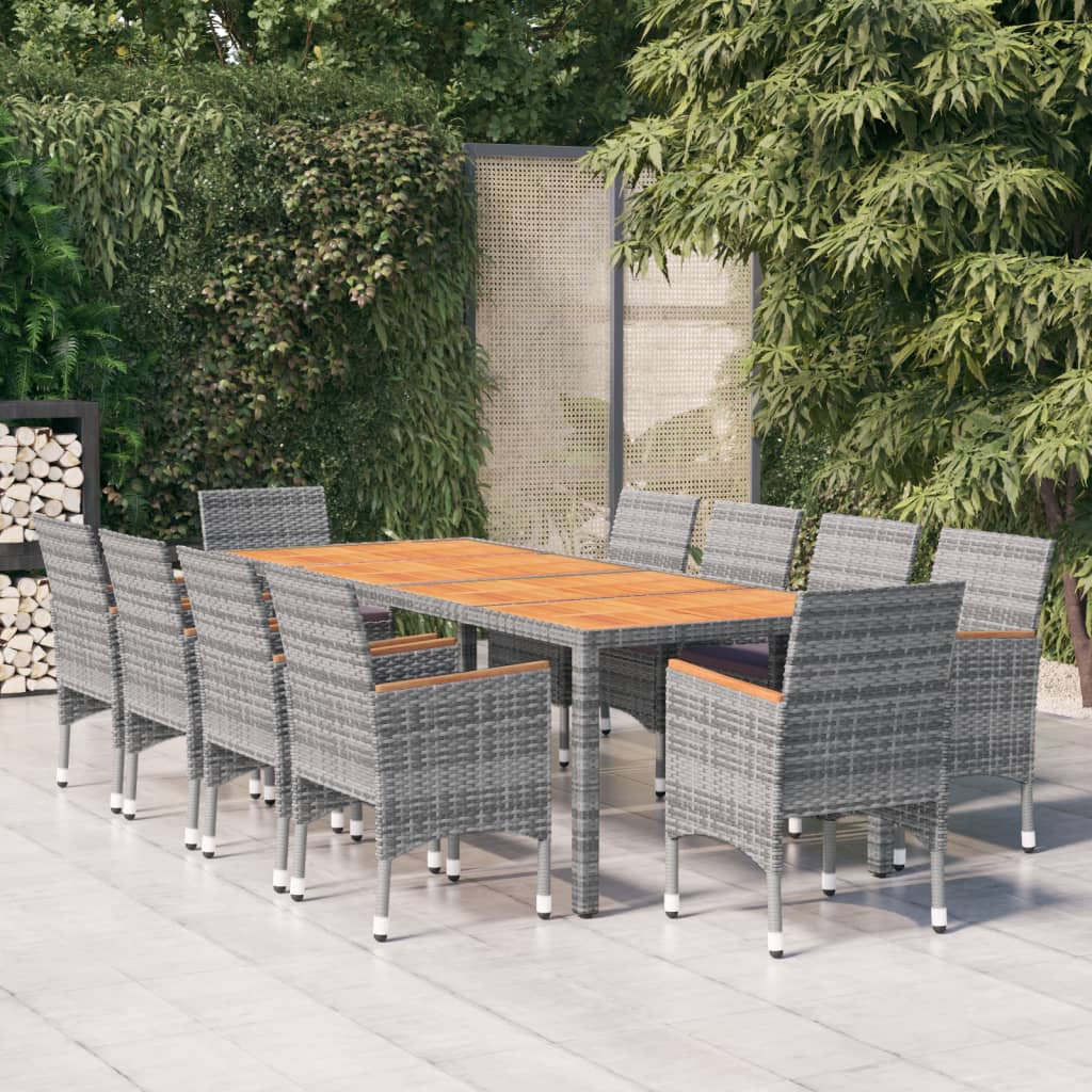 Set Mobilier De Grădină, 11 Piese, , Poliratan