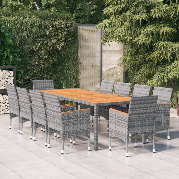 Set Mobilier De Grădină, 11 Piese, , Poliratan