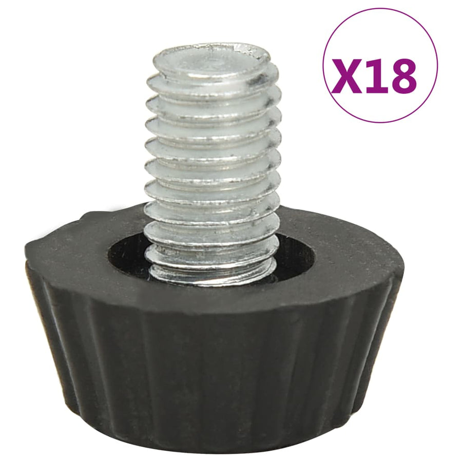 Picioare De Mobilier Reglabile M8, 18 Buc., Negru