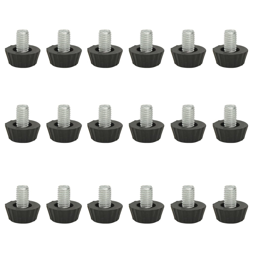 Picioare De Mobilier Reglabile M8, 18 Buc., Negru