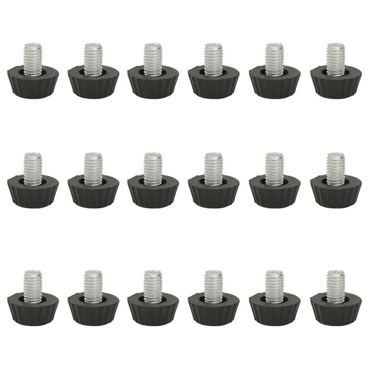 Picioare De Mobilier Reglabile M8, 18 Buc., Negru