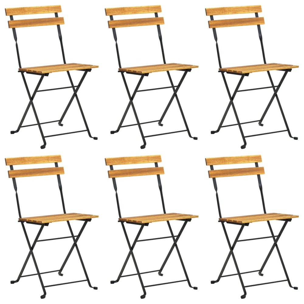 Set Mobilier De Exterior Pliabil, 7 Piese, Lemn Masiv De Acacia