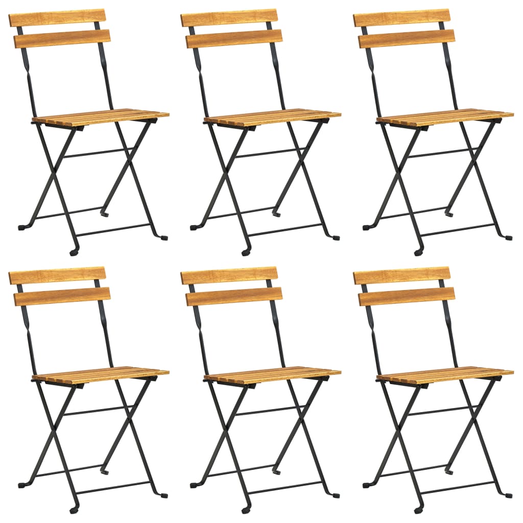Set Mobilier De Exterior Pliabil, 7 Piese, Lemn Masiv De Acacia