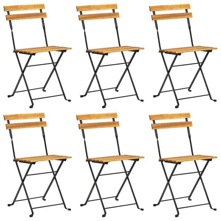 Set Mobilier De Exterior Pliabil, 7 Piese, Lemn Masiv De Acacia