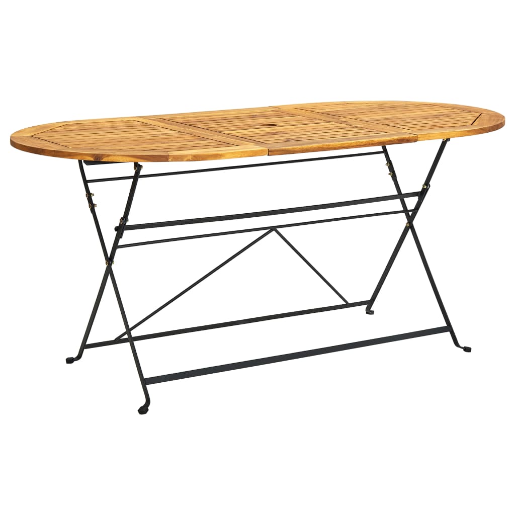 Set Mobilier De Exterior Pliabil, 7 Piese, Lemn Masiv De Acacia