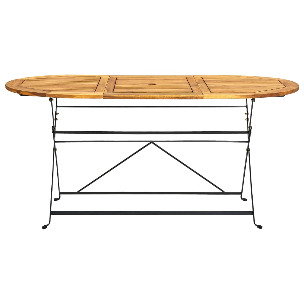 Set Mobilier De Exterior Pliabil, 7 Piese, Lemn Masiv De Acacia