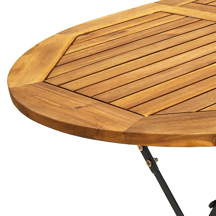 Set Mobilier De Exterior Pliabil, 7 Piese, Lemn Masiv De Acacia
