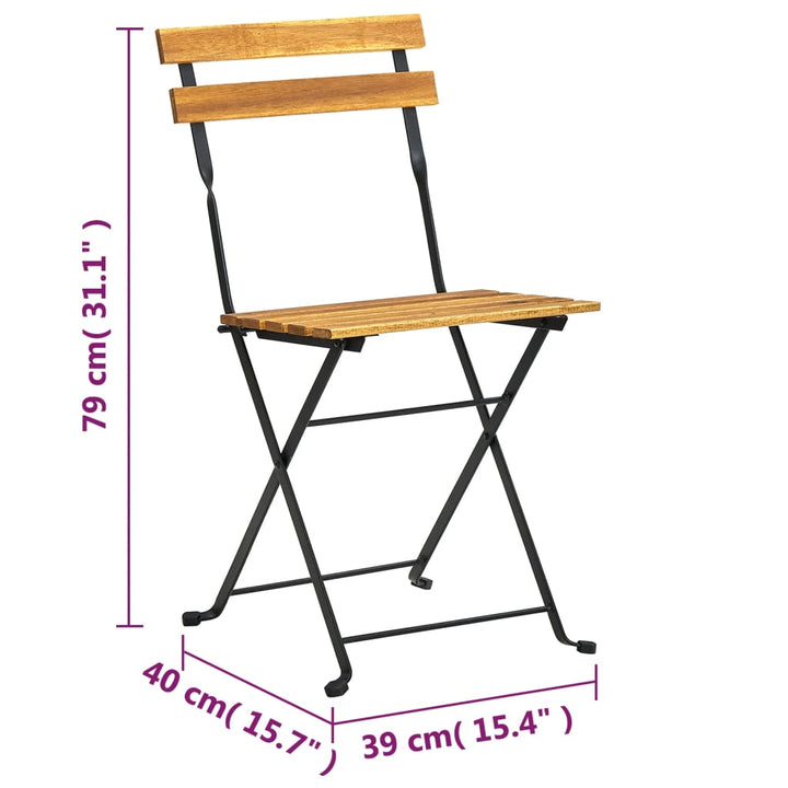 Set Mobilier De Exterior Pliabil, 7 Piese, Lemn Masiv De Acacia