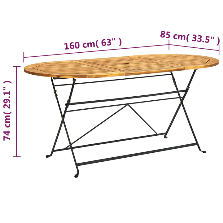 Set Mobilier De Exterior Pliabil, 7 Piese, Lemn Masiv De Acacia