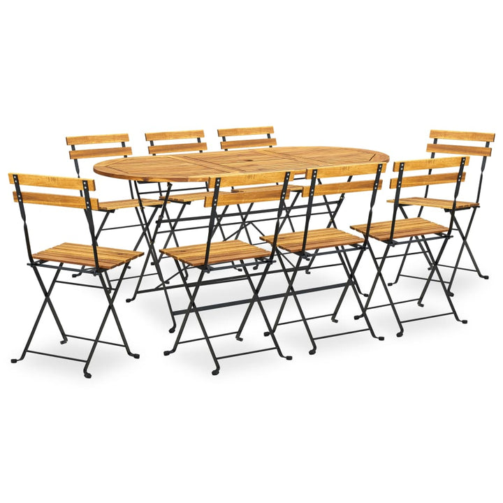Set Mobilier De Exterior Pliabil, 7 Piese, Lemn Masiv De Acacia