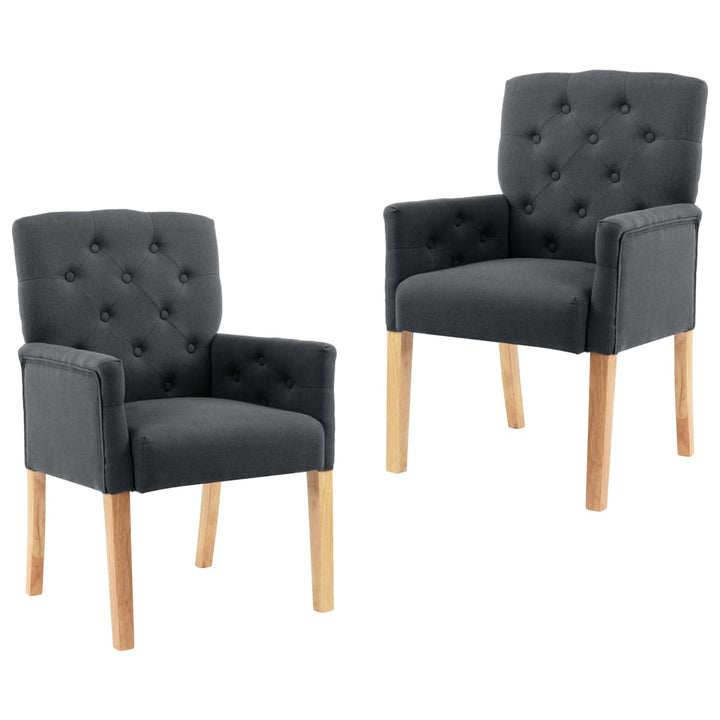 Scaune De Bucătărie Cu Brațe, 4 Buc., , Material Textil