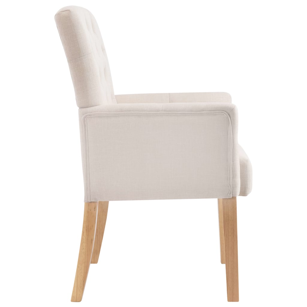 Scaune De Bucătărie Cu Brațe, 4 Buc., , Material Textil