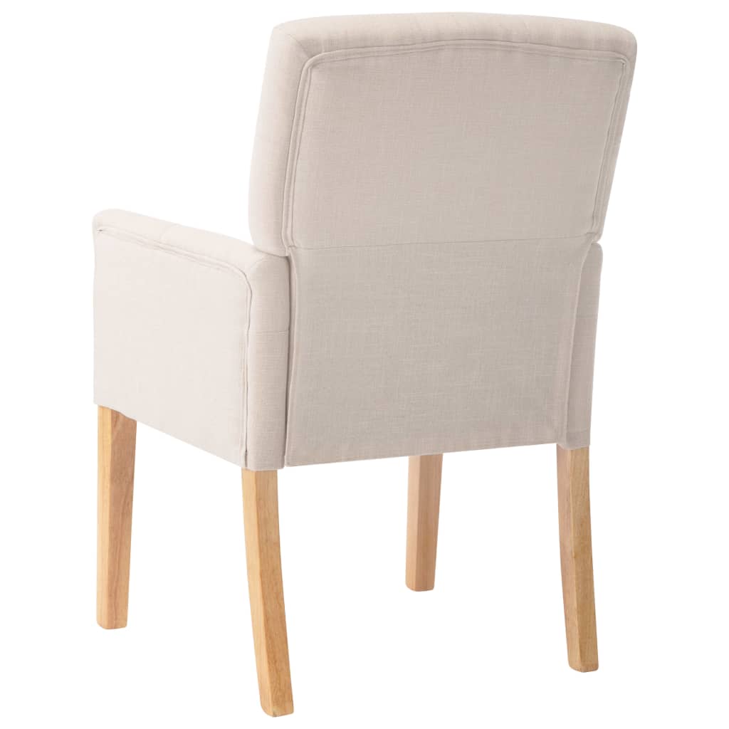 Scaune De Bucătărie Cu Brațe, 4 Buc., , Material Textil