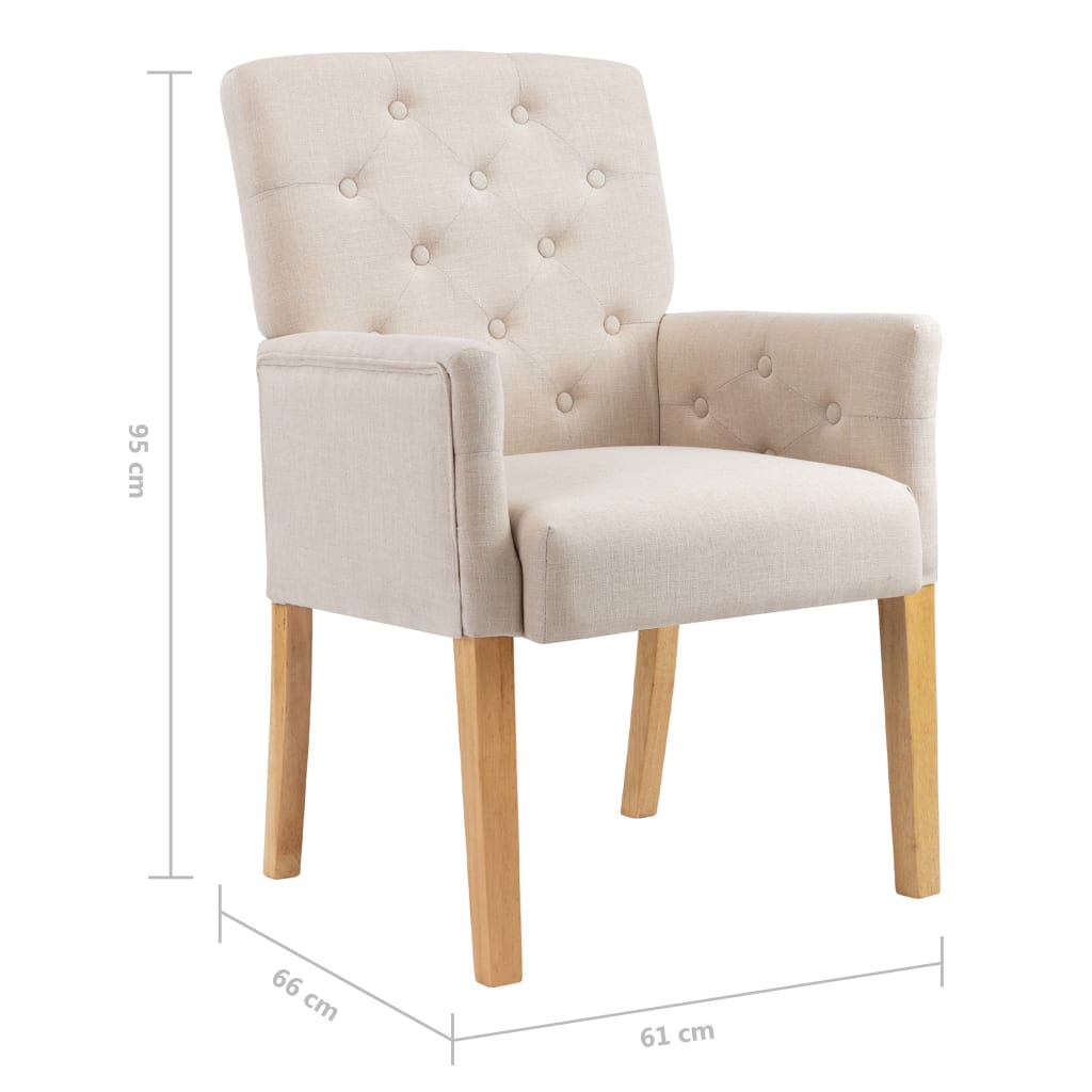 Scaune De Bucătărie Cu Brațe, 4 Buc., , Material Textil