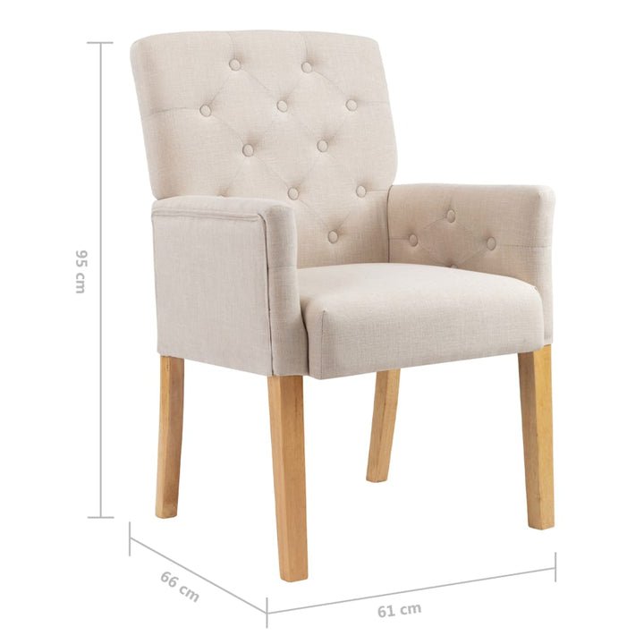 Scaune De Bucătărie Cu Brațe, 4 Buc., , Material Textil