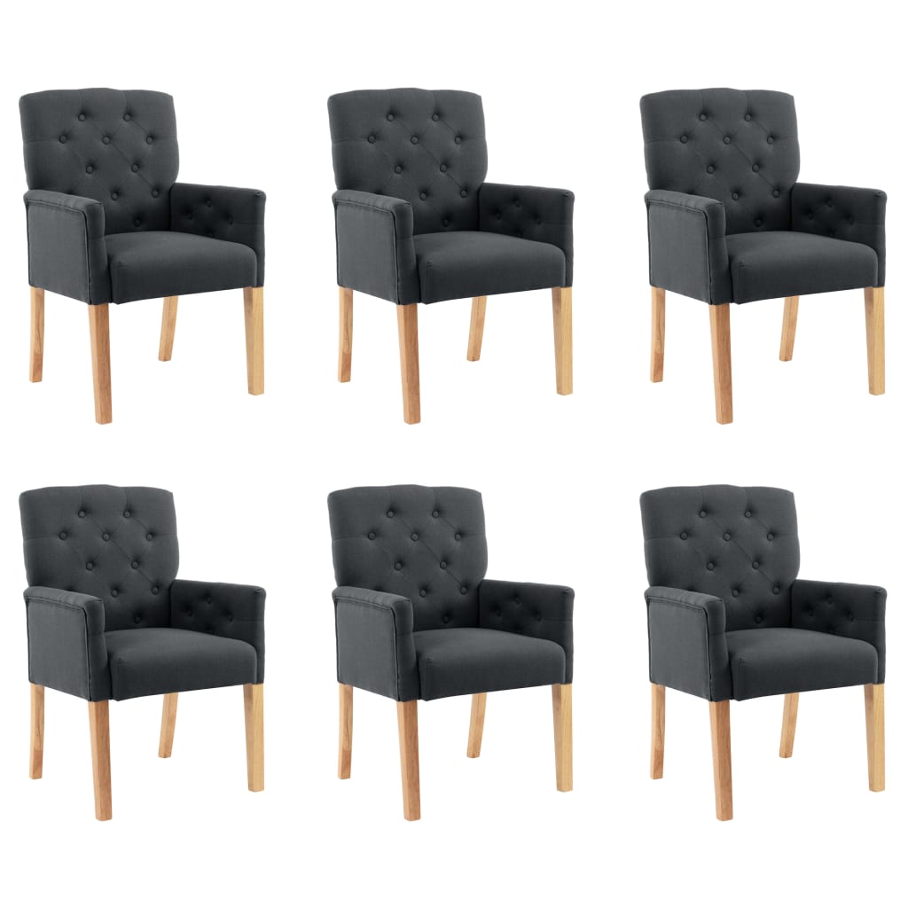 Scaune De Bucătărie Cu Brațe, 4 Buc., , Material Textil