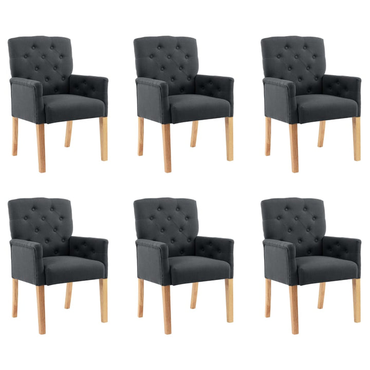 Scaune De Bucătărie Cu Brațe, 4 Buc., , Material Textil