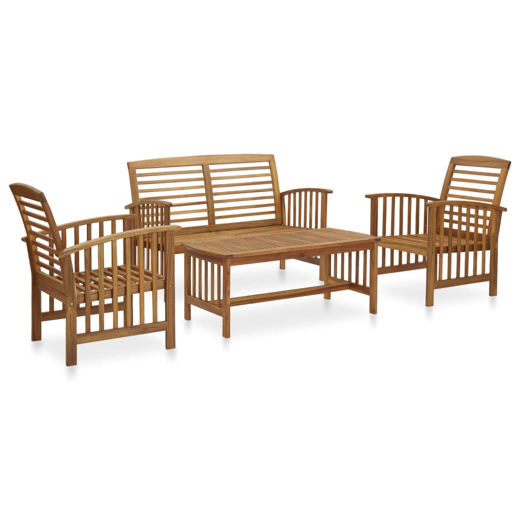 Set Mobilier De Grădină, 5 Piese, Lemn Masiv De Acacia