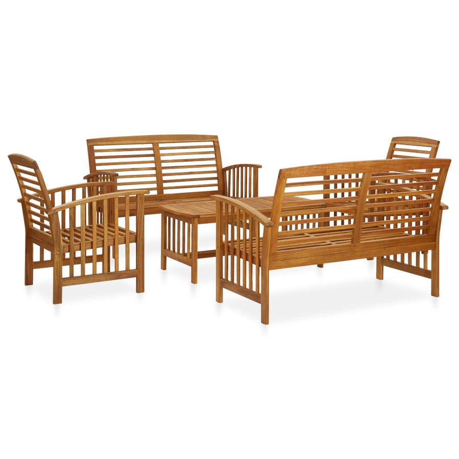 Set Mobilier De Grădină, 5 Piese, Lemn Masiv De Acacia