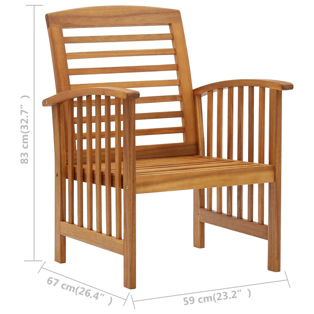 Set Mobilier De Grădină, 5 Piese, Lemn Masiv De Acacia