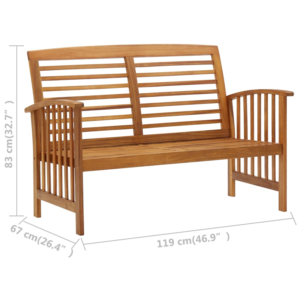 Set Mobilier De Grădină, 5 Piese, Lemn Masiv De Acacia