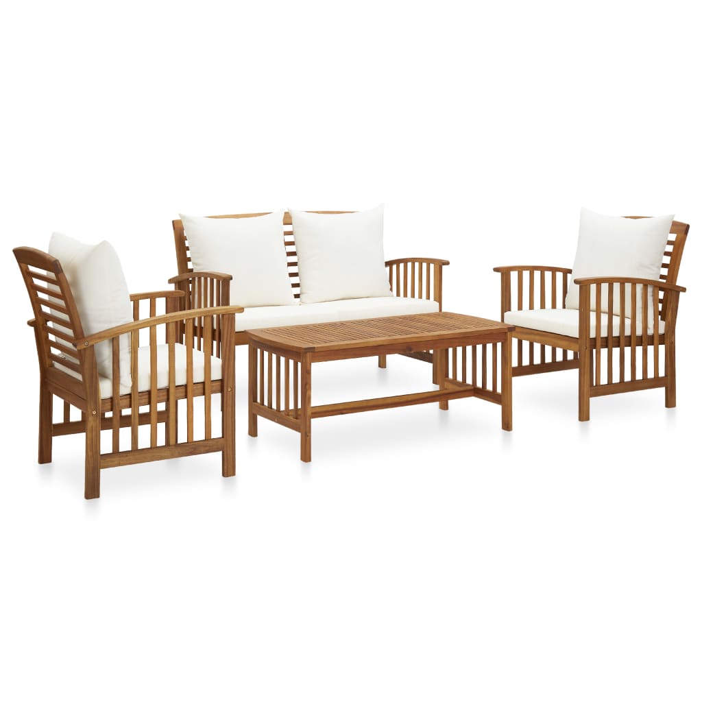 Set Mobilier De Grădină, 5 Piese, Lemn Masiv De Acacia