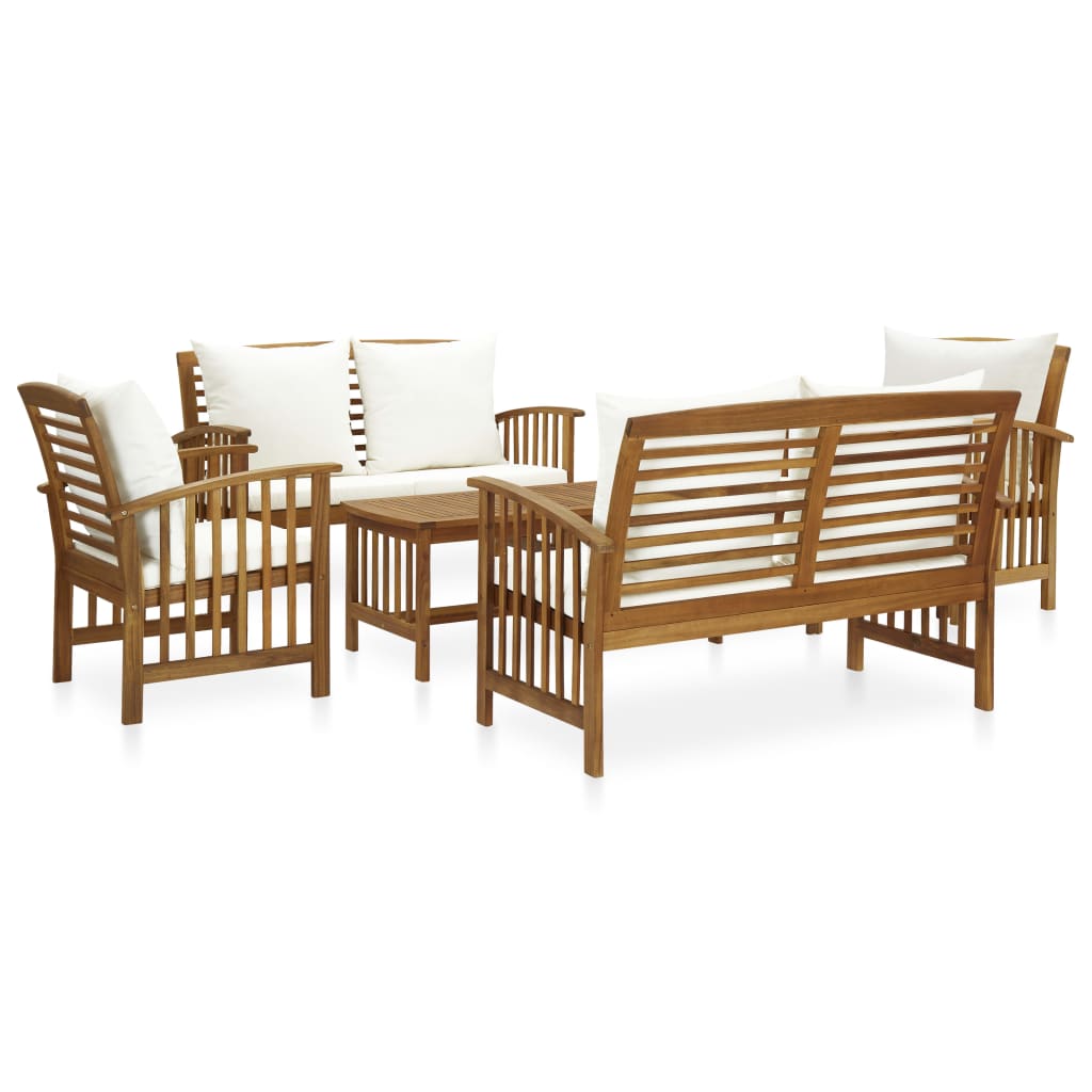 Set Mobilier De Grădină, 5 Piese, Lemn Masiv De Acacia