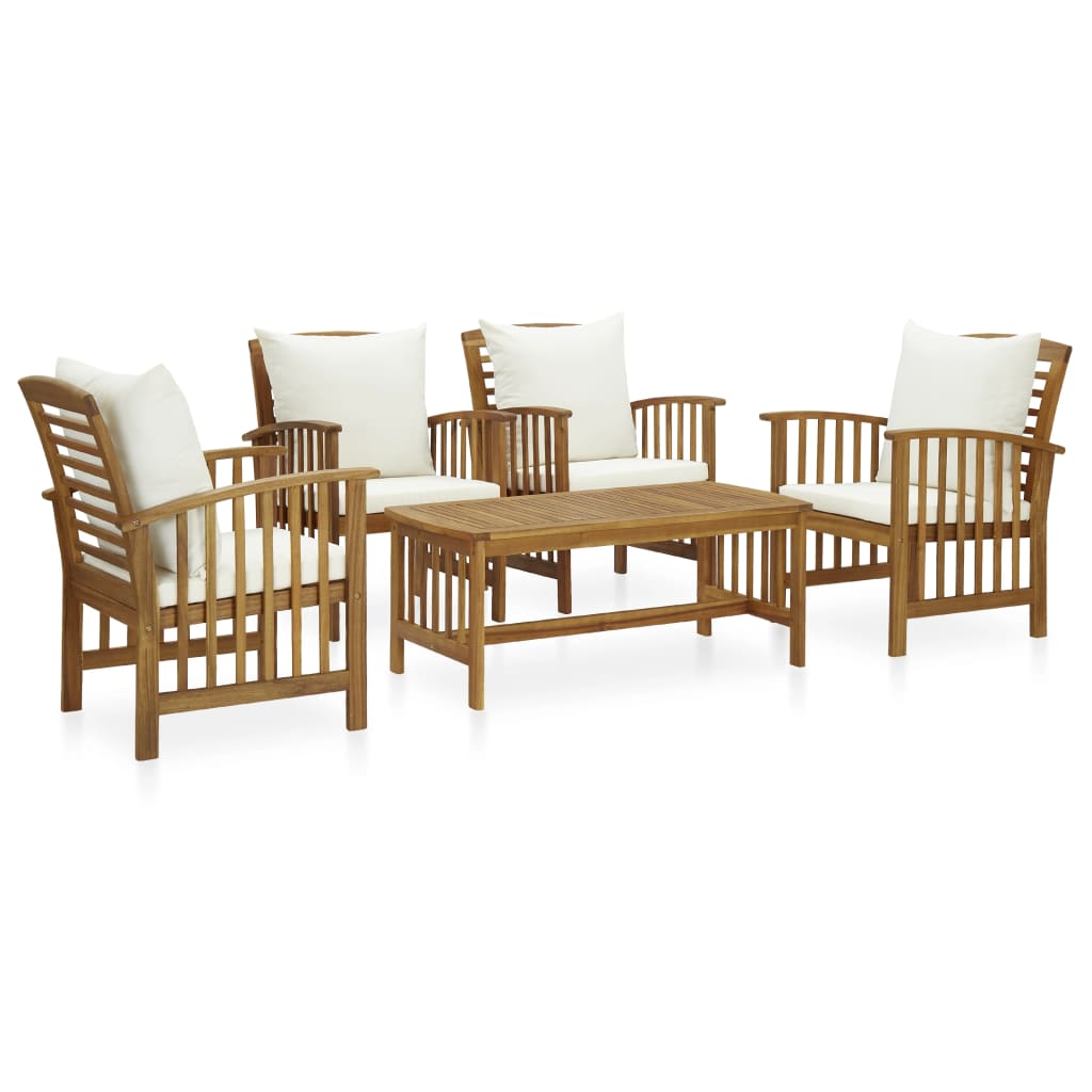 Set Mobilier De Grădină, 5 Piese, Lemn Masiv De Acacia