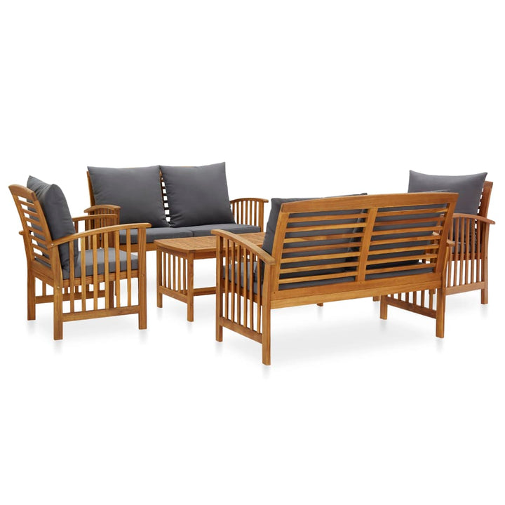Set Mobilier De Grădină, 5 Piese, Lemn Masiv De Acacia