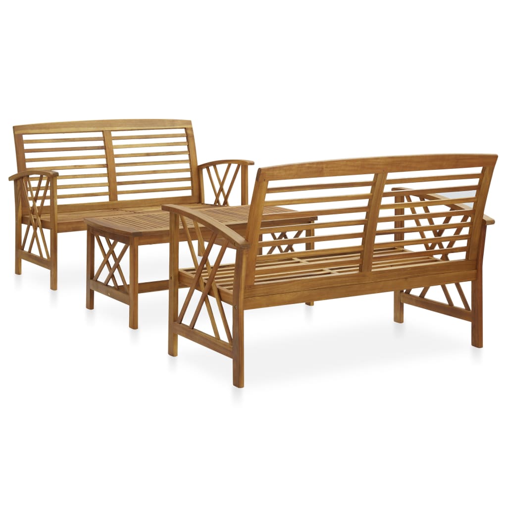 Set Mobilier Grădină Cu Perne, 5 Piese, Lemn Masiv De Acacia