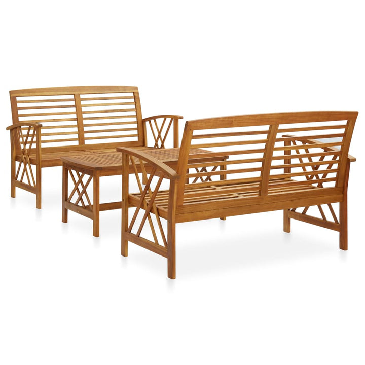 Set Mobilier Grădină Cu Perne, 5 Piese, Lemn Masiv De Acacia