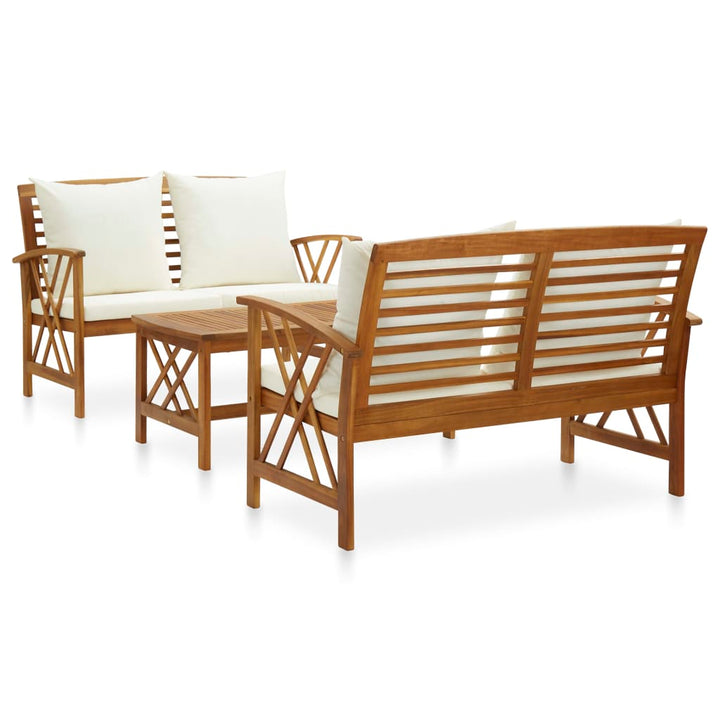 Set Mobilier Grădină Cu Perne, 5 Piese, Lemn Masiv De Acacia