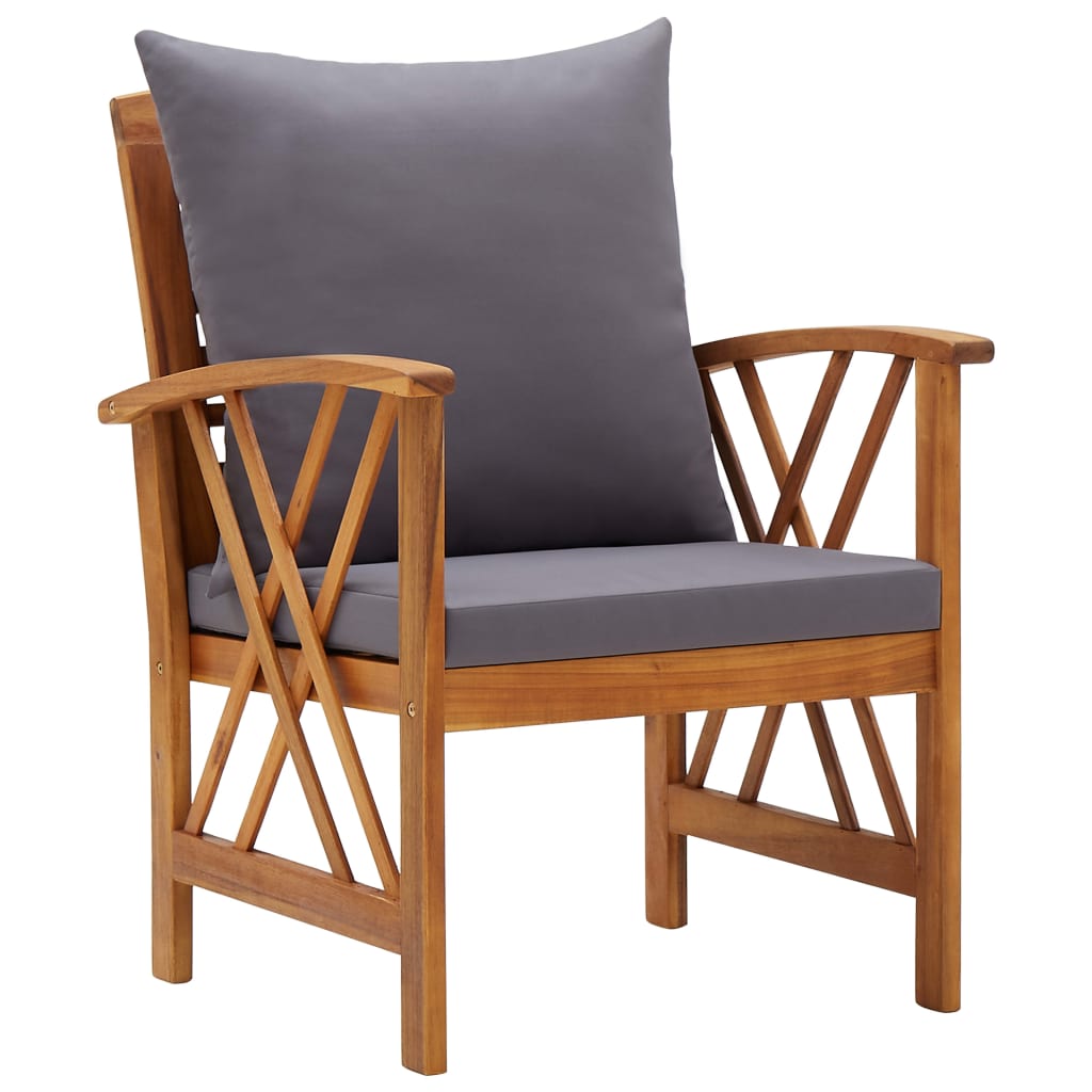 Set Mobilier Grădină Cu Perne, 5 Piese, Lemn Masiv De Acacia
