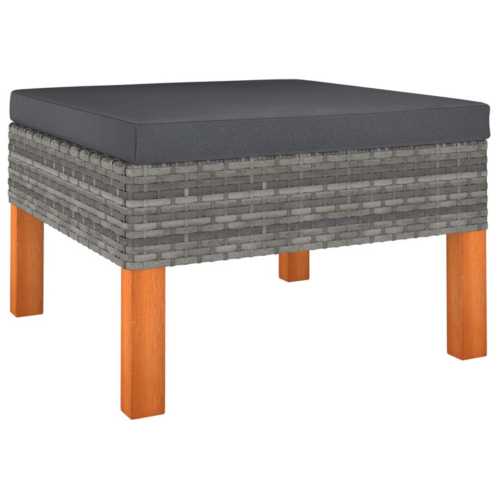 Set Mobilier Grădină, 3 Piese, Poliratan & Lemn Masiv Eucalipt