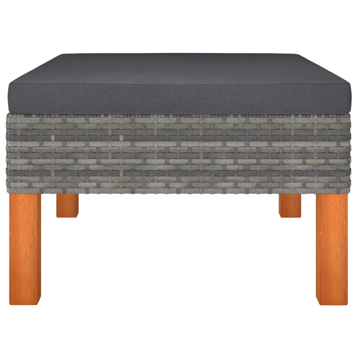 Set Mobilier Grădină, 3 Piese, Poliratan & Lemn Masiv Eucalipt